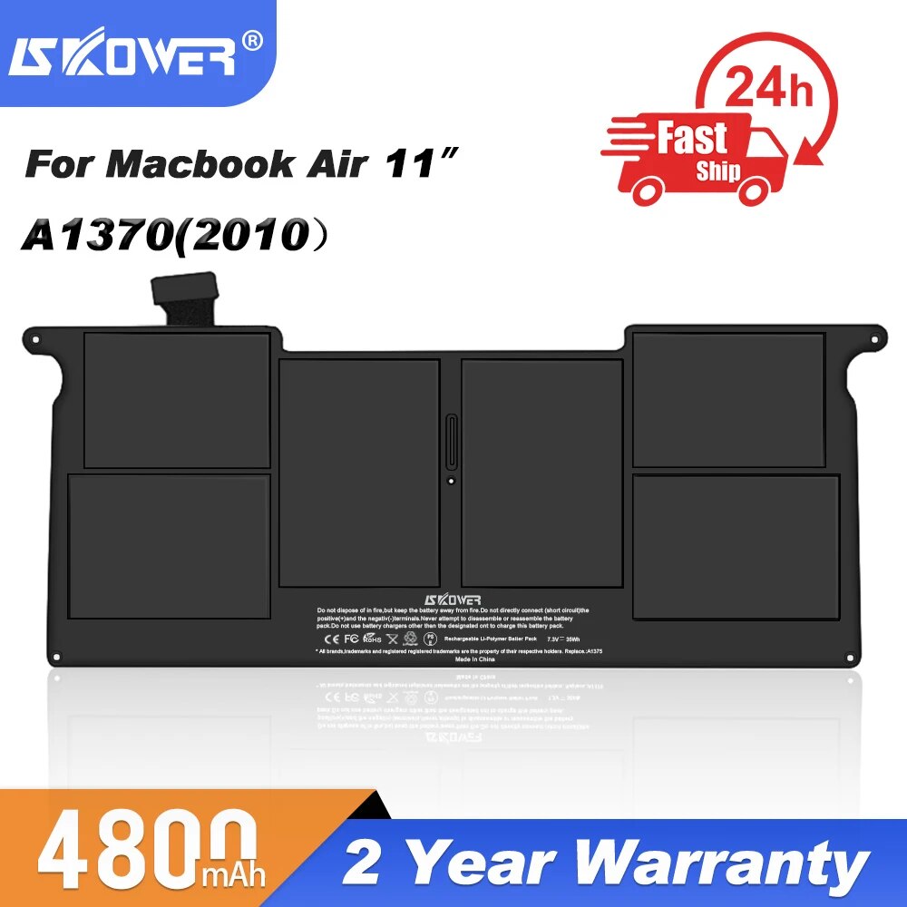SKOWER Laptop Battery For Apple Macbook Air 11 13 Inch A1466 A1370 A1369 A1465 Notebook A1375 A1406 A1405 Batteries Free Tools