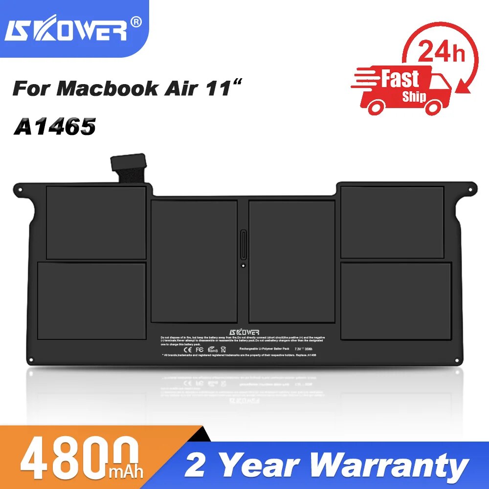 SKOWER Laptop Battery For Apple Macbook Air 11 13 Inch A1466 A1370 A1369 A1465 Notebook A1375 A1406 A1405 Batteries Free Tools