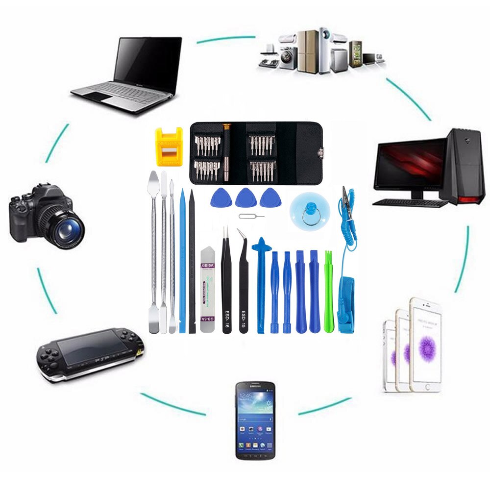 Professional 46 in 1 Mobile Phone Screen Opening Repair Tools Kit Screwdriver Pry Disassemble Tool Set for iPhone Samsung Ipad