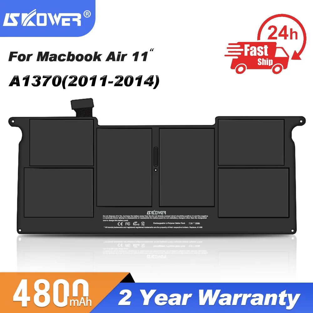 SKOWER Laptop Battery For Apple Macbook Air 11 13 Inch A1466 A1370 A1369 A1465 Notebook A1375 A1406 A1405 Batteries Free Tools