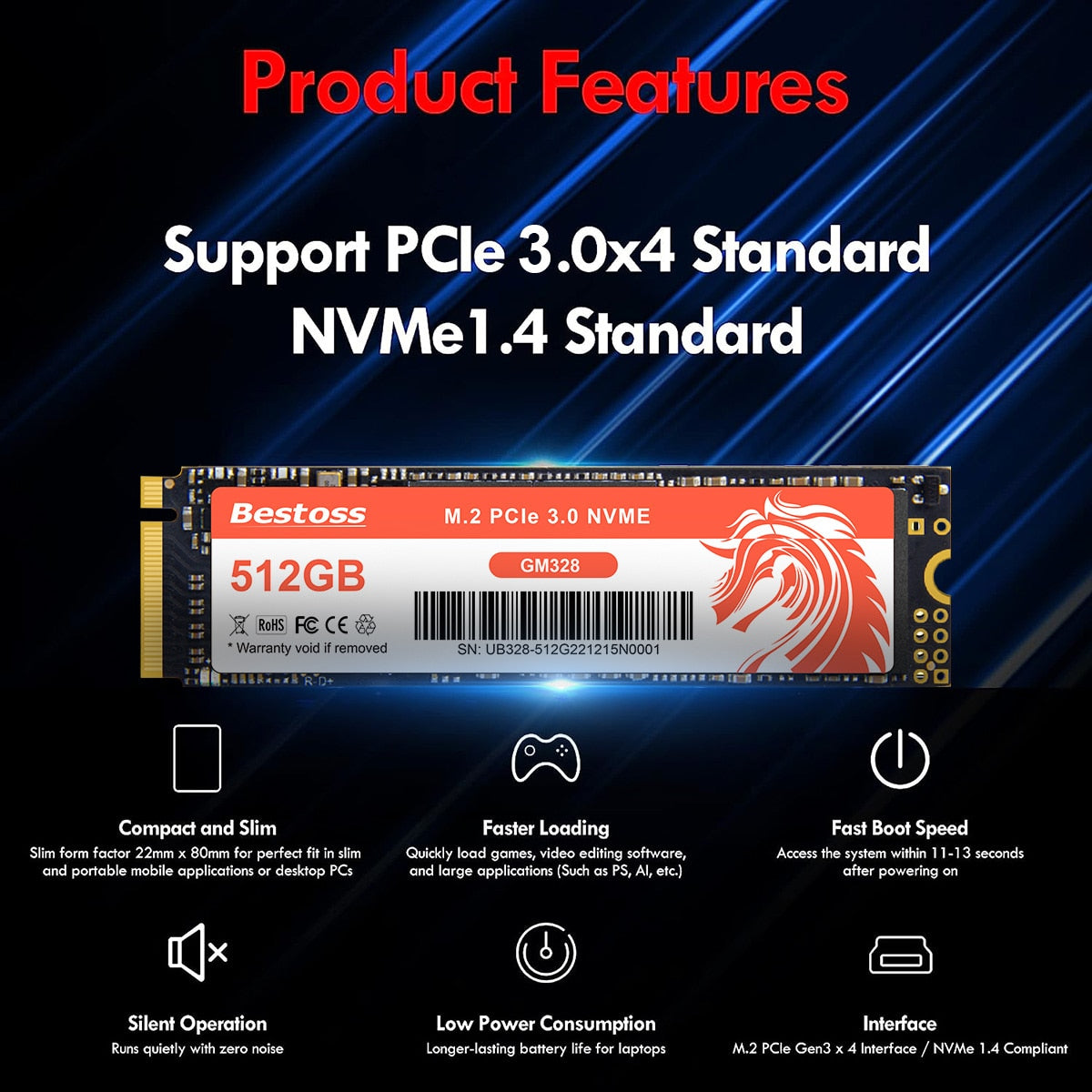 Bestoss Nvme M2 Ssd 1tb Notebook Ssd Nvme M2 256gb Diy Gaming Computer Internal Solid State Drives For Laptops GM32845