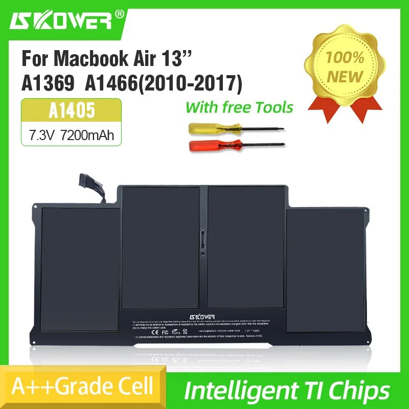 SKOWER Laptop Battery For Apple Macbook Air 11 13 Inch A1466 A1370 A1369 A1465 Notebook A1375 A1406 A1405 Batteries Free Tools