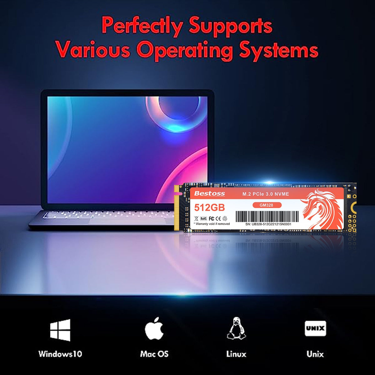 Bestoss Nvme M2 Ssd 1tb Notebook Ssd Nvme M2 256gb Diy Gaming Computer Internal Solid State Drives For Laptops GM32845