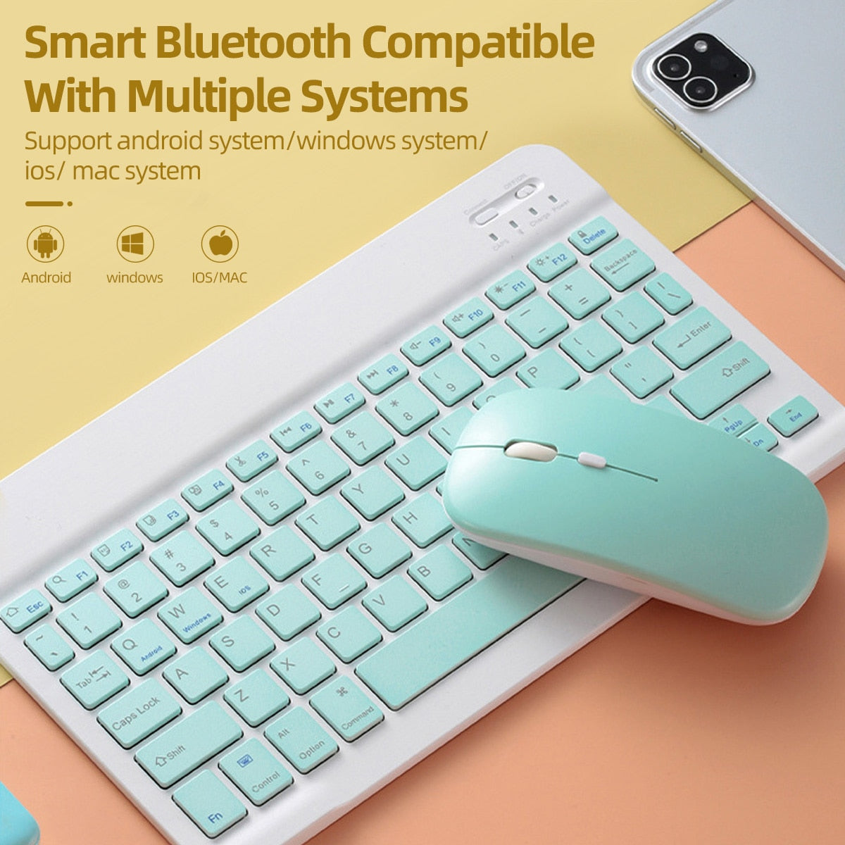 Rechargeable Wireless Bluetooth Mouse For iPad Samsung Huawei MiPad 2.4G USB Mice For Android Windows Tablet Laptop Notebook PC